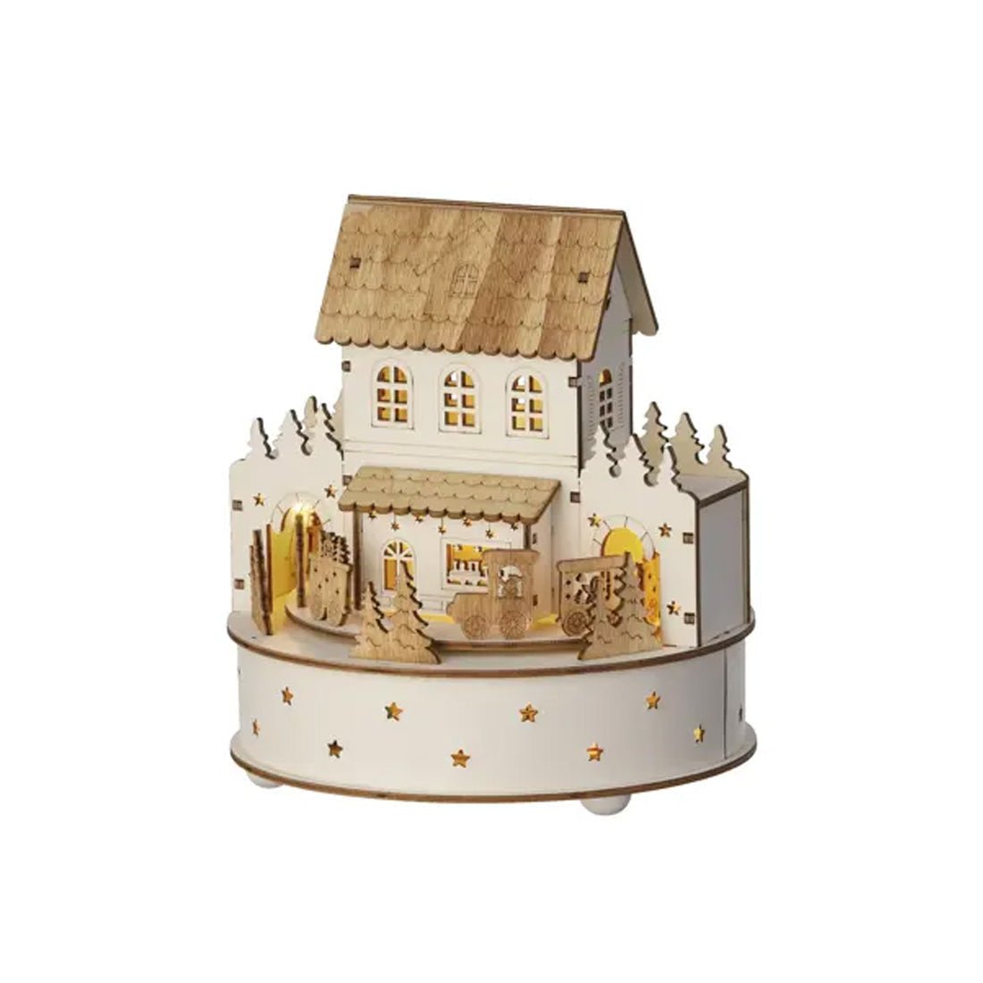LED Wood Village Scene - Christmas Place