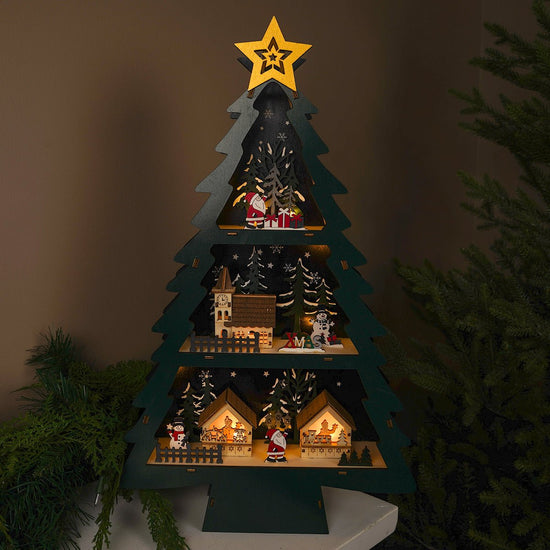 LED Tree With Star Scenery - Christmas Place
