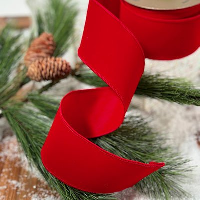 2.5 Inch Red Velvet Ribbon - Christmas Place