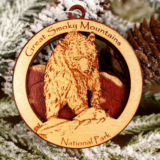 GSMNP Circle Bear Ornament - Christmas Place