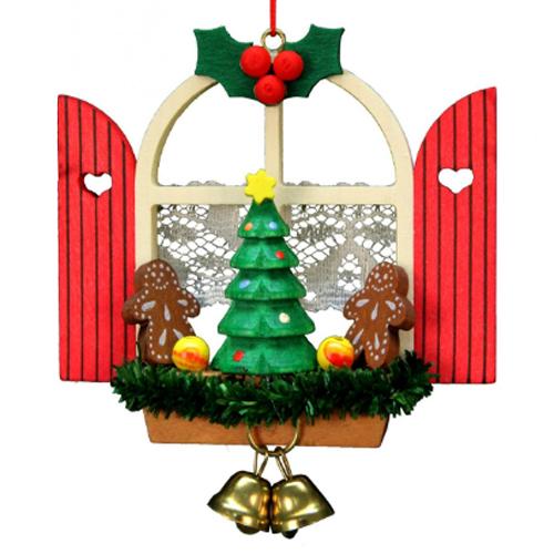 Window with Gingerbread Ornament