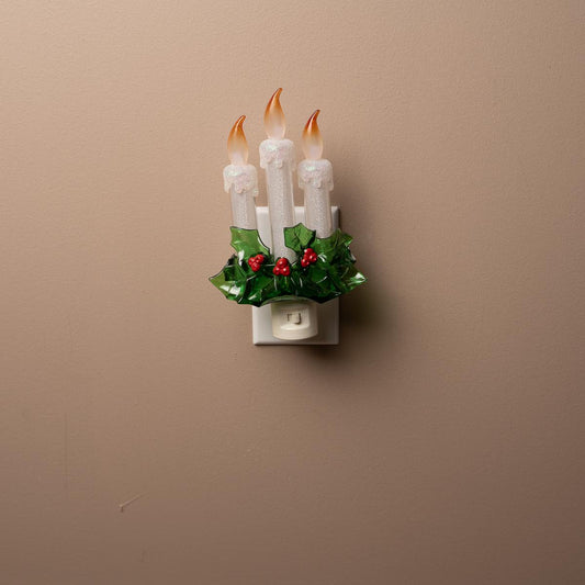 Candles with Holly Night Light