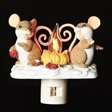 Mice by Fire Flicker Night Light