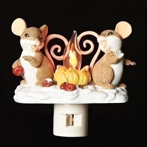 Mice by Fire Flicker Night Light