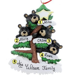 Bears on Tree Family of 4 - Christmas Place