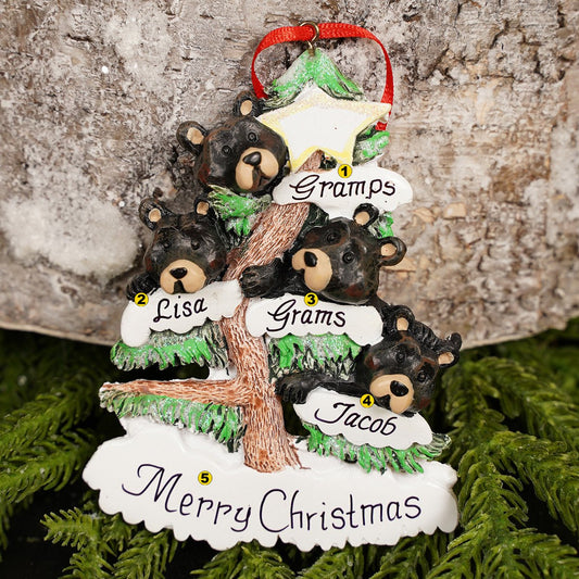 Bears on Tree Family of 4 - Christmas Place