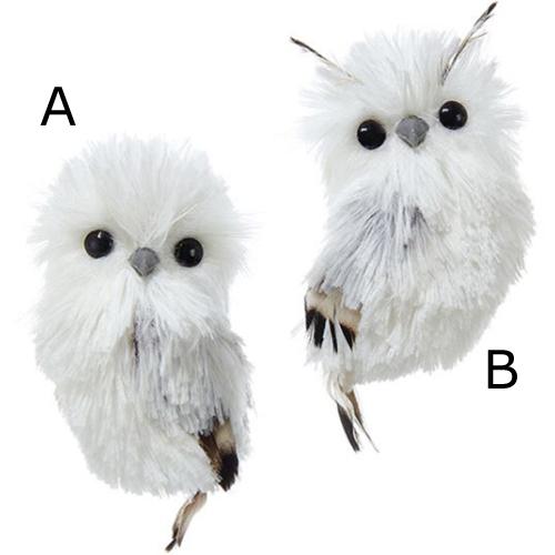 Silver/White Owl Ornament - Christmas Place