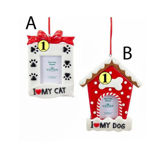 Dog Cat Picture Frame Ornament - Christmas Place