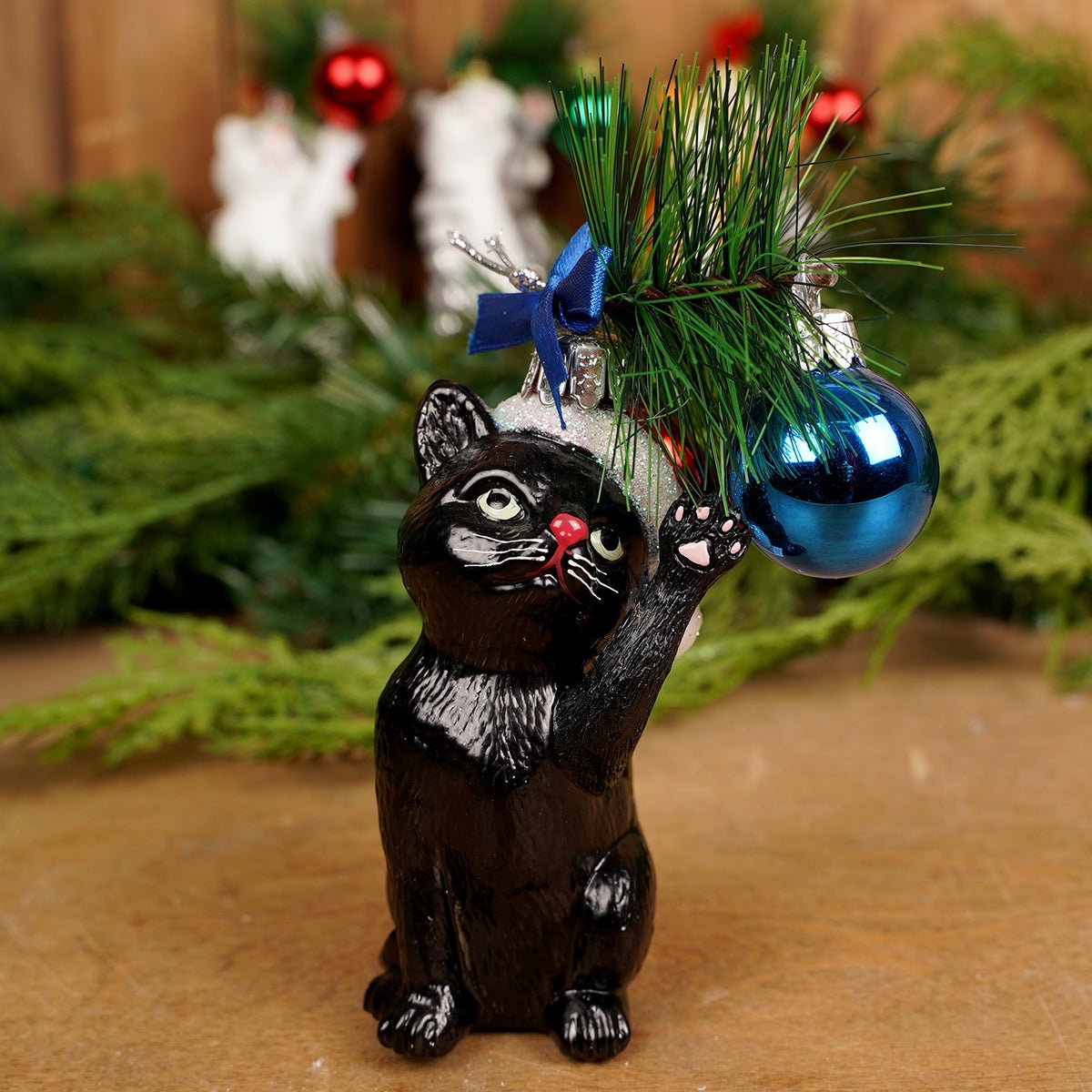Noble Gems Christmas Cat Ornaments - Christmas Place