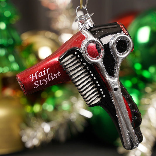 Hair Stylist Glass Ornament - Christmas Place