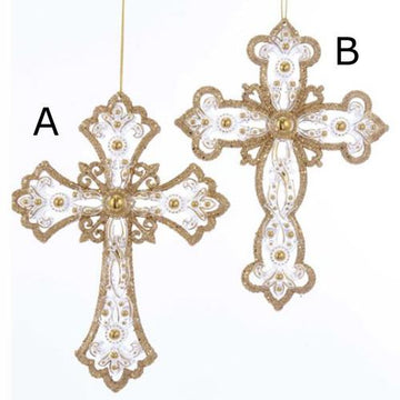 Gold and Silver Cross Ornament