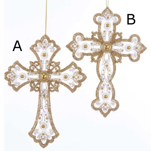 Gold and Silver Cross Ornament