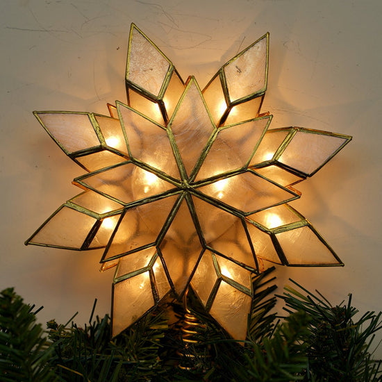 Capiz Clear Star Treetop - Christmas Place