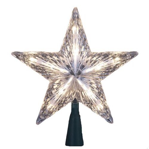 Clear Star Lighted Tree Topper - Christmas Place