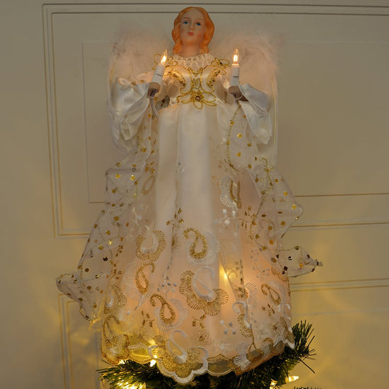 Kurt Adler Gold Angel Tree Topper - Christmas Place