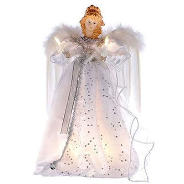 White & Silver Angel Tree Topper