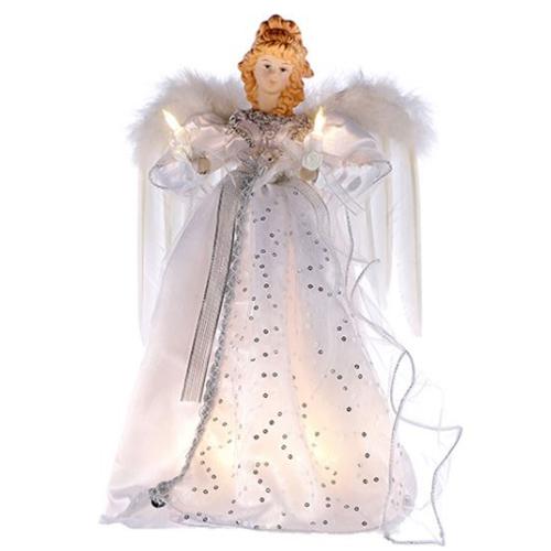 White & Silver Angel Tree Topper