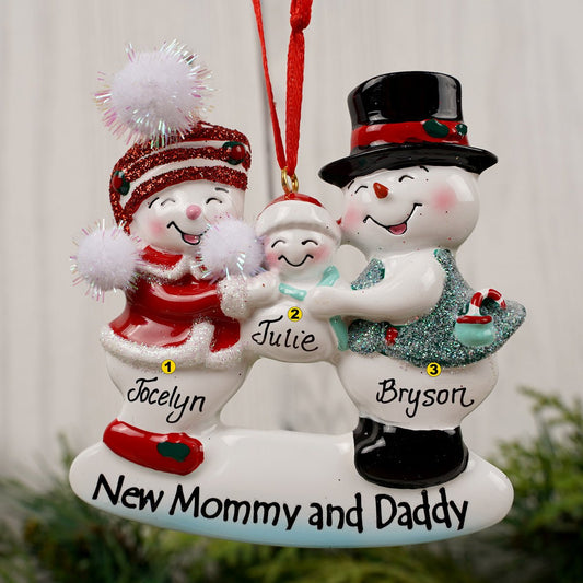 Snow Family New Mom & Dad - Christmas Place