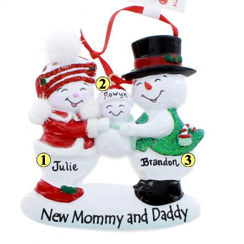 Snow Family New Mom & Dad - Christmas Place