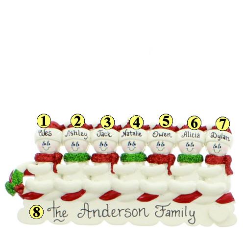 Snowmen Toboggan Family of 7