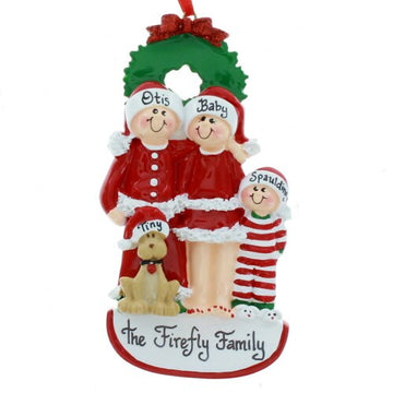 Christmas Eve Family of 3 with Dog