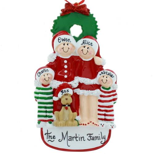 Christmas Eve Family of 4 with Dog