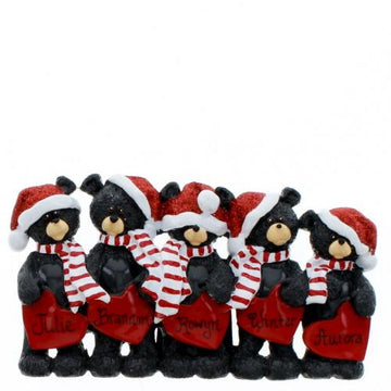 Bear Hearts Family of 5 - Christmas Place