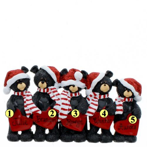 Bear Hearts Family of 5 - Christmas Place