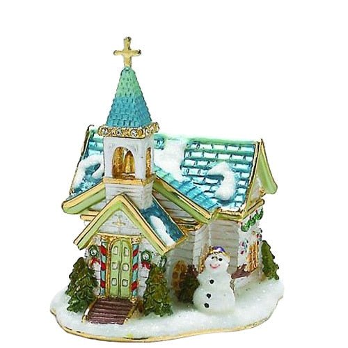 Church Christmas Decor Trinket Box - Christmas Place