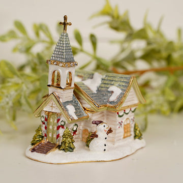 Church Christmas Decor Trinket Box - Christmas Place