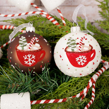 Glass Hot Cocoa Ball Ornament - Christmas Place