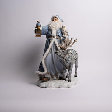 Santa with LED Lantern and Reindeer