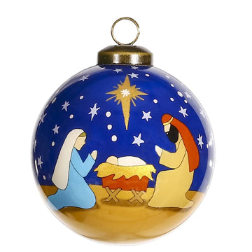 O Holy Night Nativity Glass Ornament