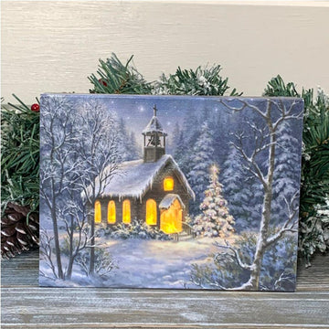 The Chapel Lighted Easel Back - Christmas Place