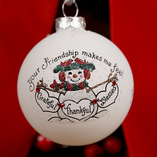 Hand Painted Snowman Friendship Ornament - Christmas Place