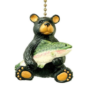 Bear with Fish Fan Pull