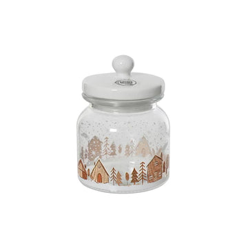 Winter Cabin Glass Storage Jar