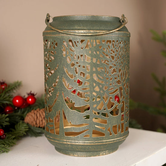 Christmas Deer Iron Lantern Small Christmas Place