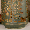 Antique Green Iron Design Christmas Deer Iron Lantern Small Christmas Place
