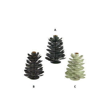 6.3In Iron Pinecone Candle Holder