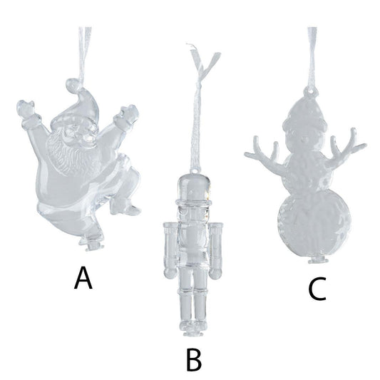Snowman Santa Nutcracker Acrylic Ornament