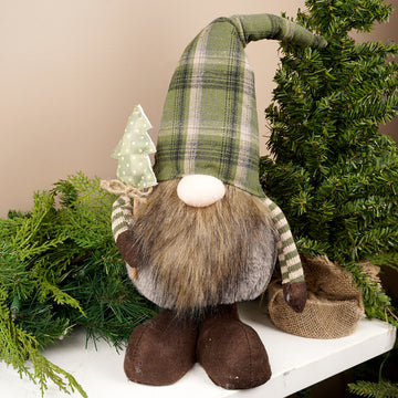 20IN GREEN PLAID HAT GNOME