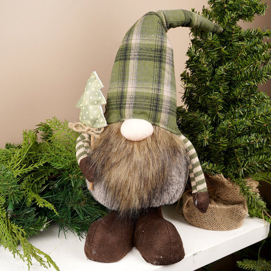 Green Plaid Hat Gnome Christmas Figure - Christmas Place