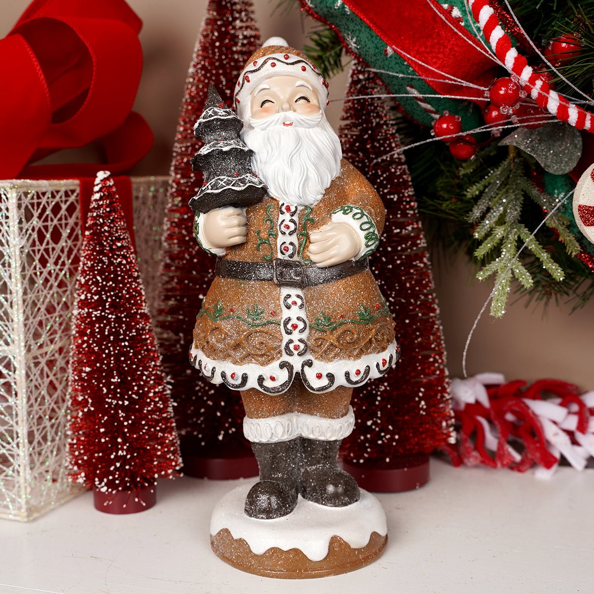 12Inch Gingerbread Santa - Christmas Place