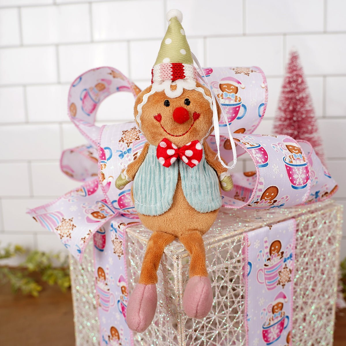 Blue Vest Gingerbread Man Ornament - Christmas Place