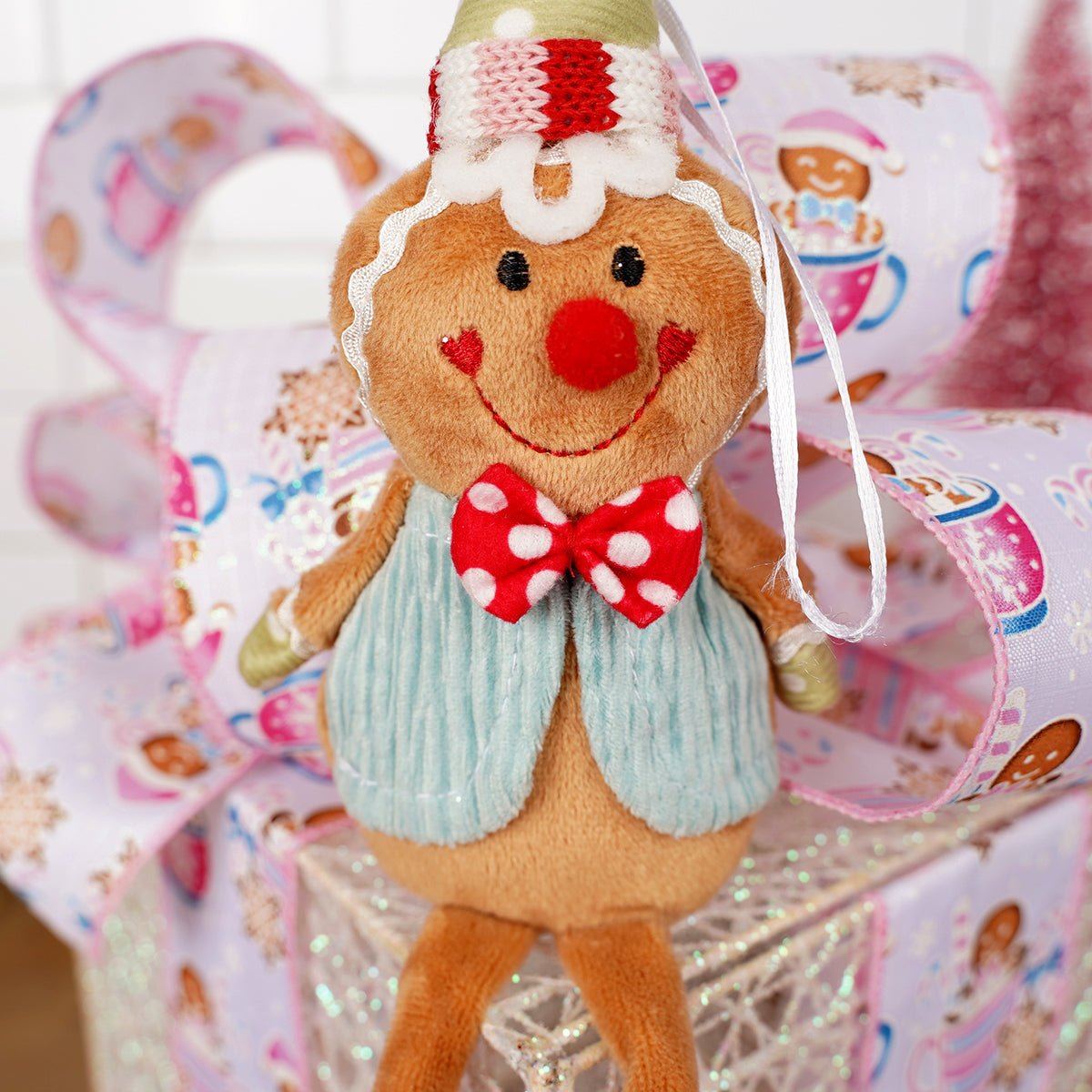 Blue Vest Gingerbread Man Ornament - Christmas Place