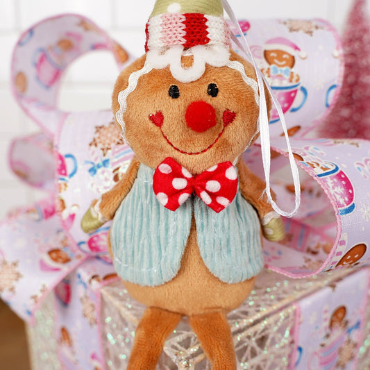Blue Vest Gingerbread Man Ornament - Christmas Place