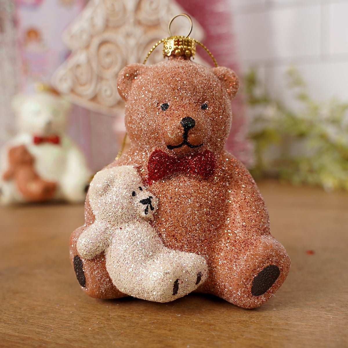 Teddy Bear Holding Teddy Bear Ornament - Christmas Place