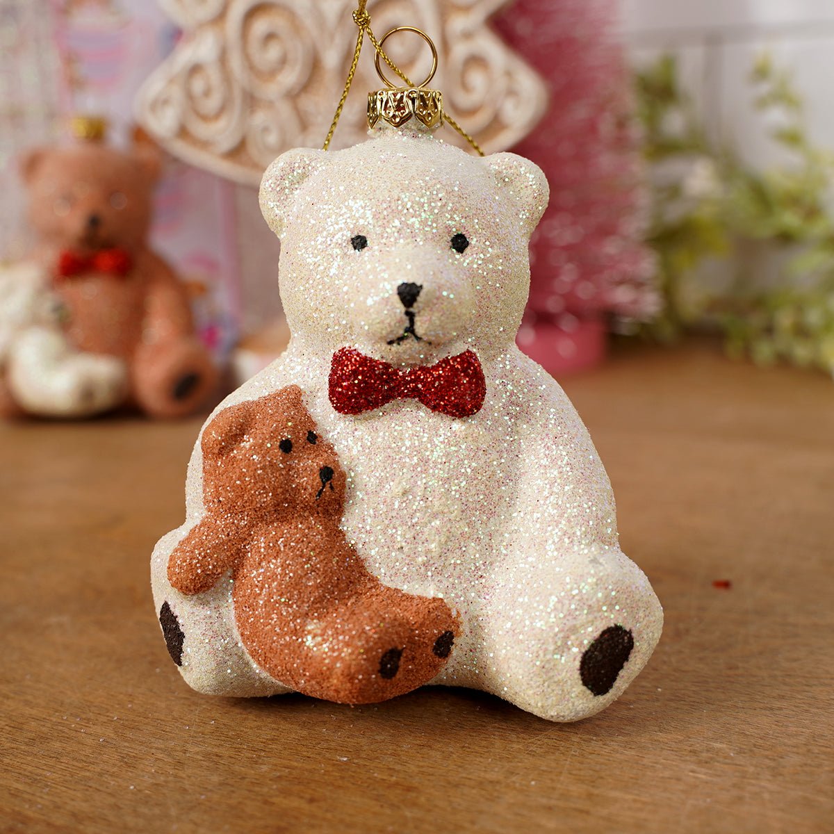 Teddy Bear Holding Teddy Bear Ornament - Christmas Place
