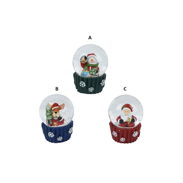 Mini Santa Snowman Reindeer Snow Globe